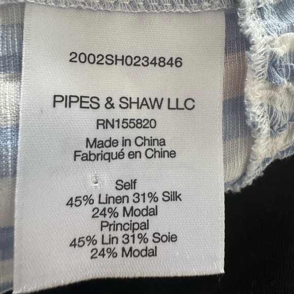 Veronica Beard Maple Blue White Striped Top 8 - Picture 9 of 9